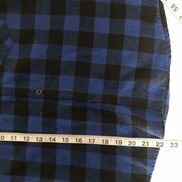 Grandwish Boys Blue and Black Plaid Button Down Shirt Size M - Picture 5 of 7